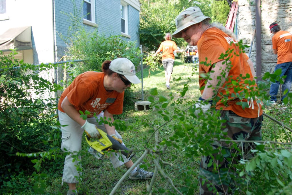 Aerial Innovations Southeast team helping to rebuild neighborhoods after the Nashville Flood in 2009.